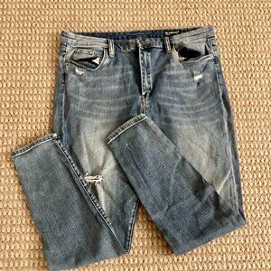 Blanknyc The Bond Womens Stretch Denim Distressed Jeans Skinny Leg Size 33 Blue